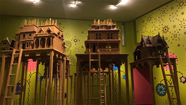 Town of dollhouses in a museum 