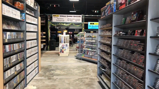 Inside a video game warehouse