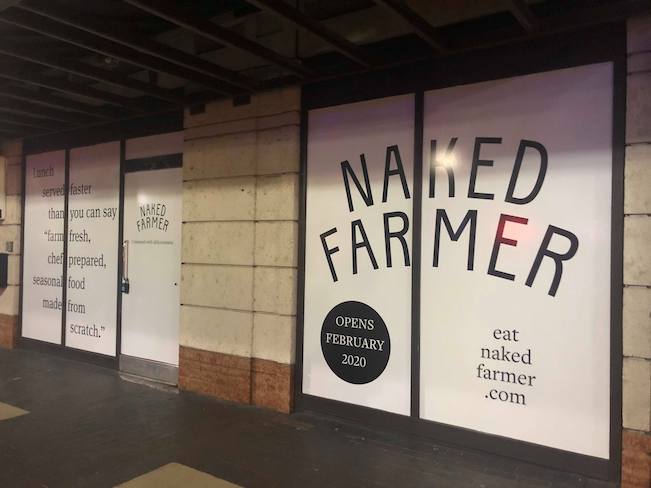 Exterior of new restaurant called Naked Farmer