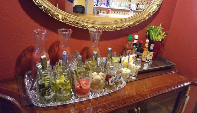 Photo of a Bloody Mary bar
