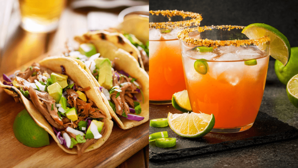 Street tacos and a margarita