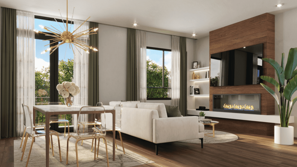 A living room at Terraces at 87th